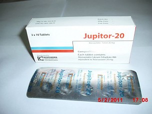 Atorvastatin 20mg <em>(Jupitor 20)</em>